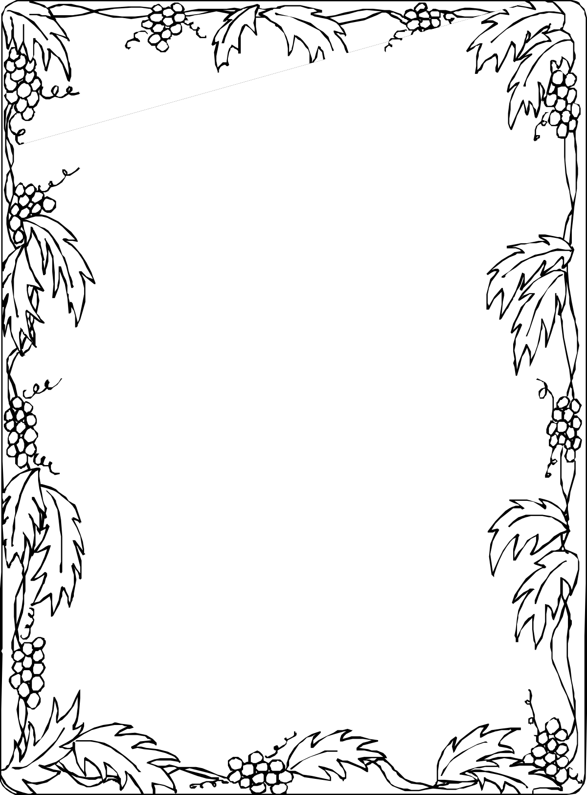 Black and White Floral Frame for Text - Elegant Borders and Plants Clipart