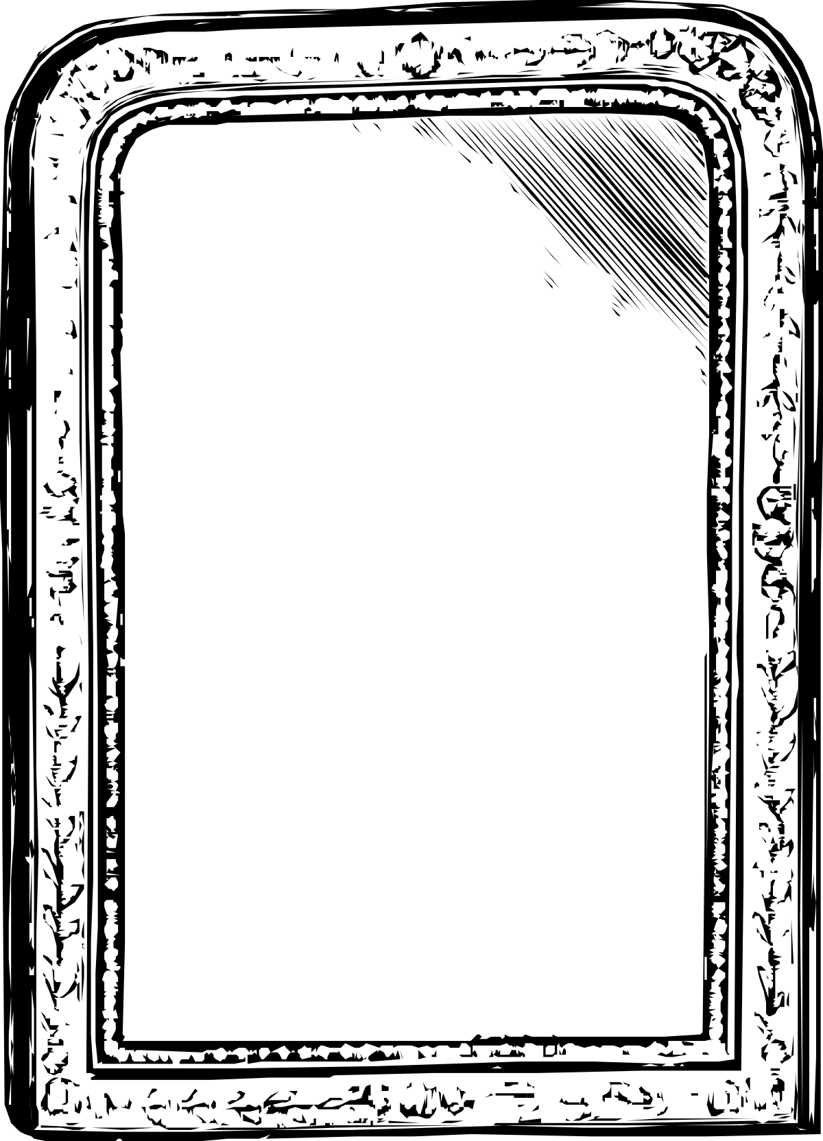Black and White Decorative Frame - Elegant Clipart for Creative Projects