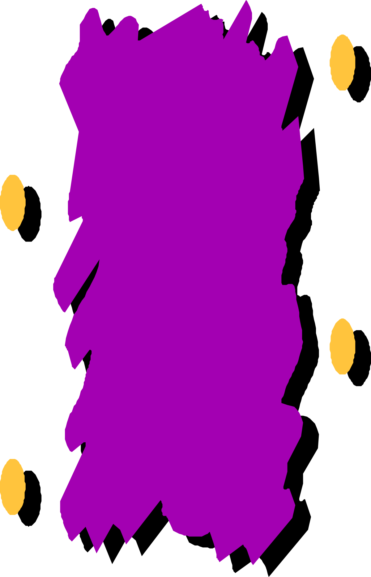 Purple and Yellow Square Borders and Frames Clipart with Dots