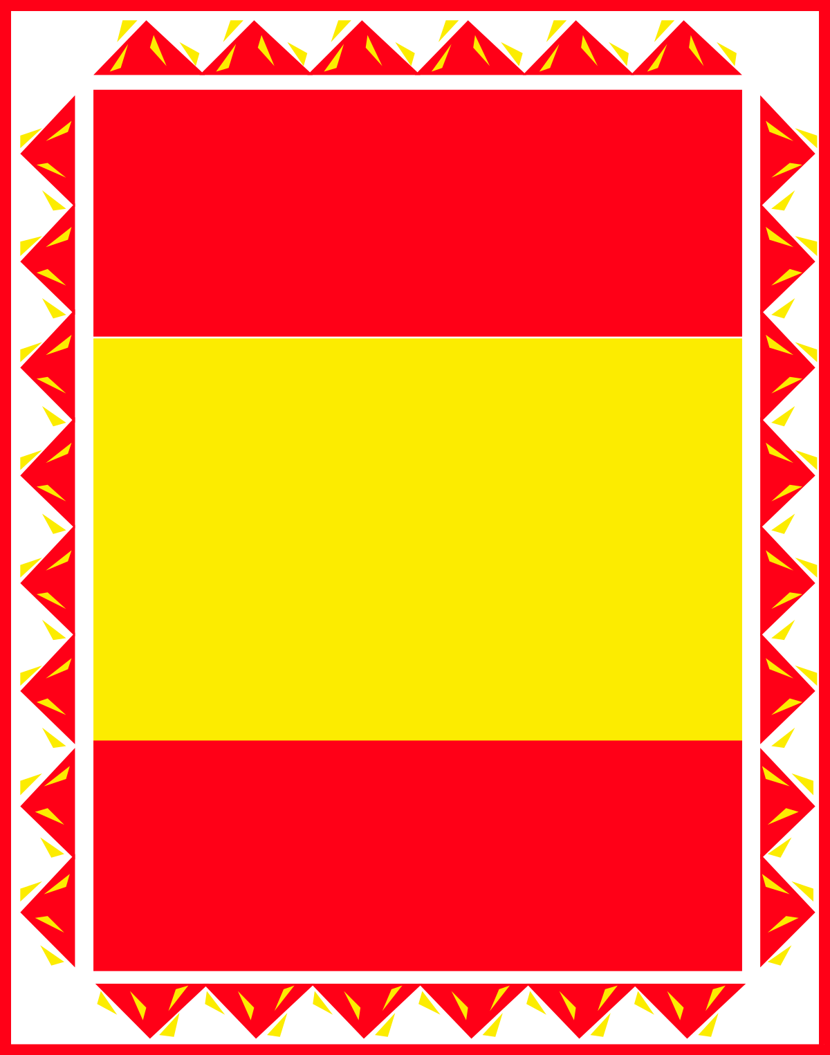 Spain Flag Square Frame Clipart - Elegant Borders for Creative Designs