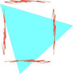 Blue Triangle with Red Lines Clipart - Perfect for Borders and Miscellaneous Designs