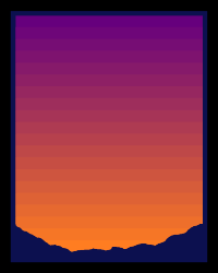 Purple and Orange Gradient Borders on Black Background Clipart for Business