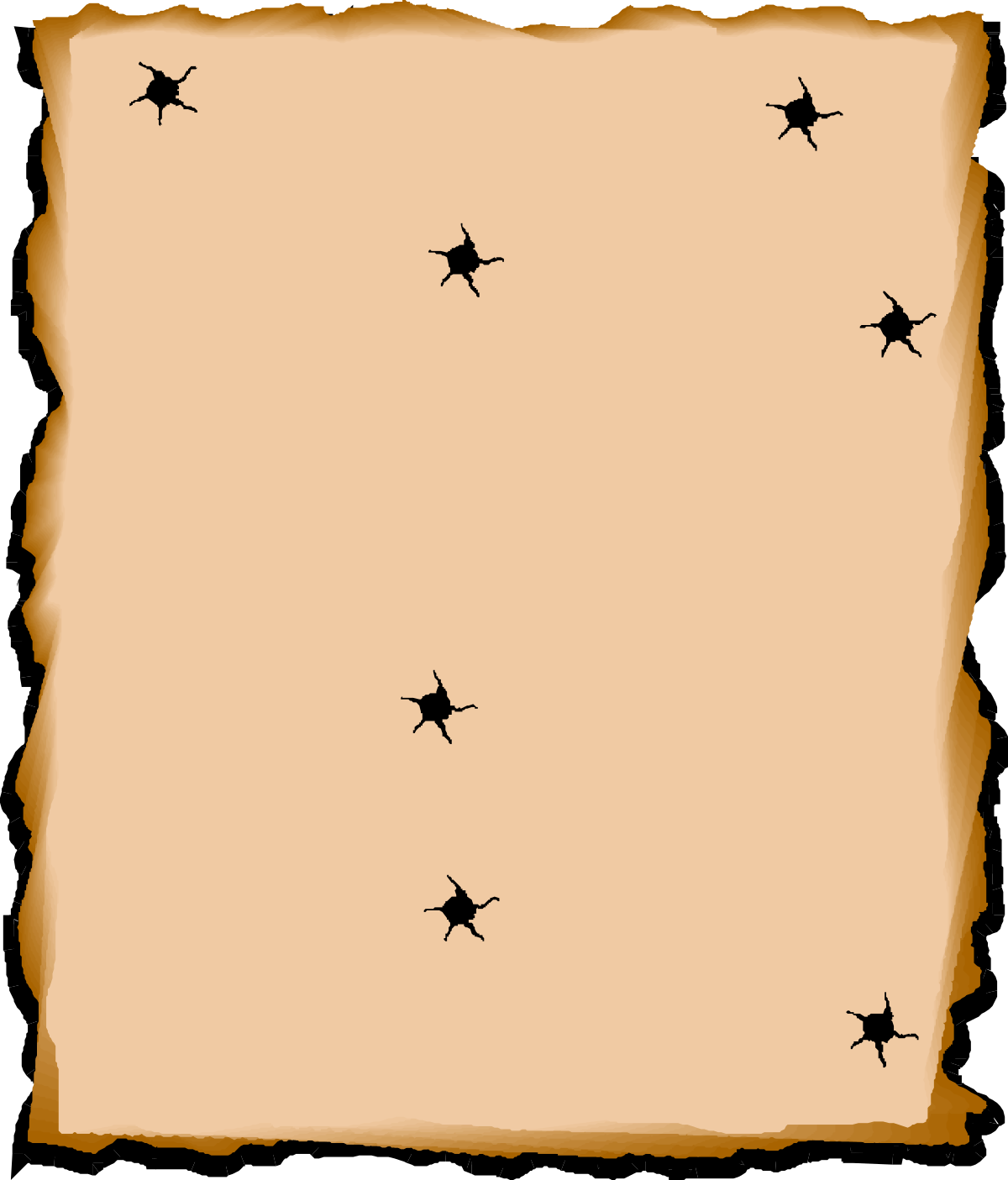 Starry Scroll Clipart with Decorative Borders