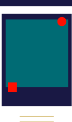 Blue and Red Square with Red Circle Clipart for Creative Designs