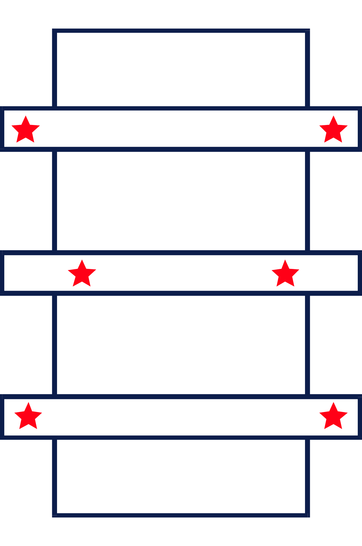 Flag with Red Stars Clipart - Perfect for Creative Projects