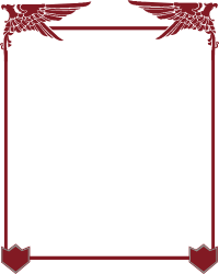 Red Frame with Wings Clipart - Decorative Borders with Animals