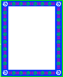 Blue and Green Patterned Square Frame Clipart