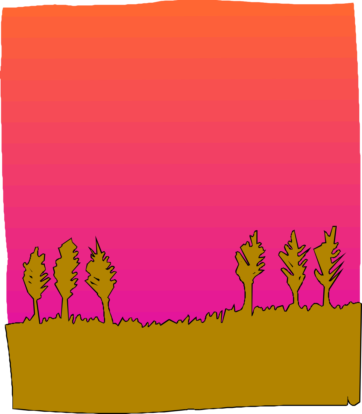 Reaching Hands Clipart: Group of People with Borders and Plants