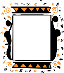 Square Frame Clipart Featuring Orange and White Shapes