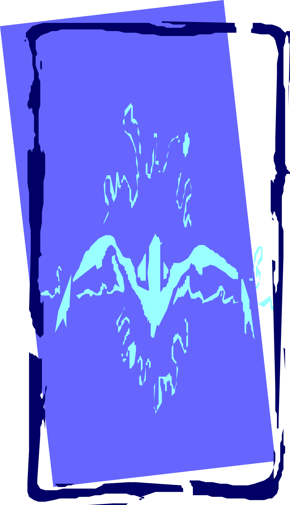 Blue Square Bat Clipart - Perfect for Creative Designs