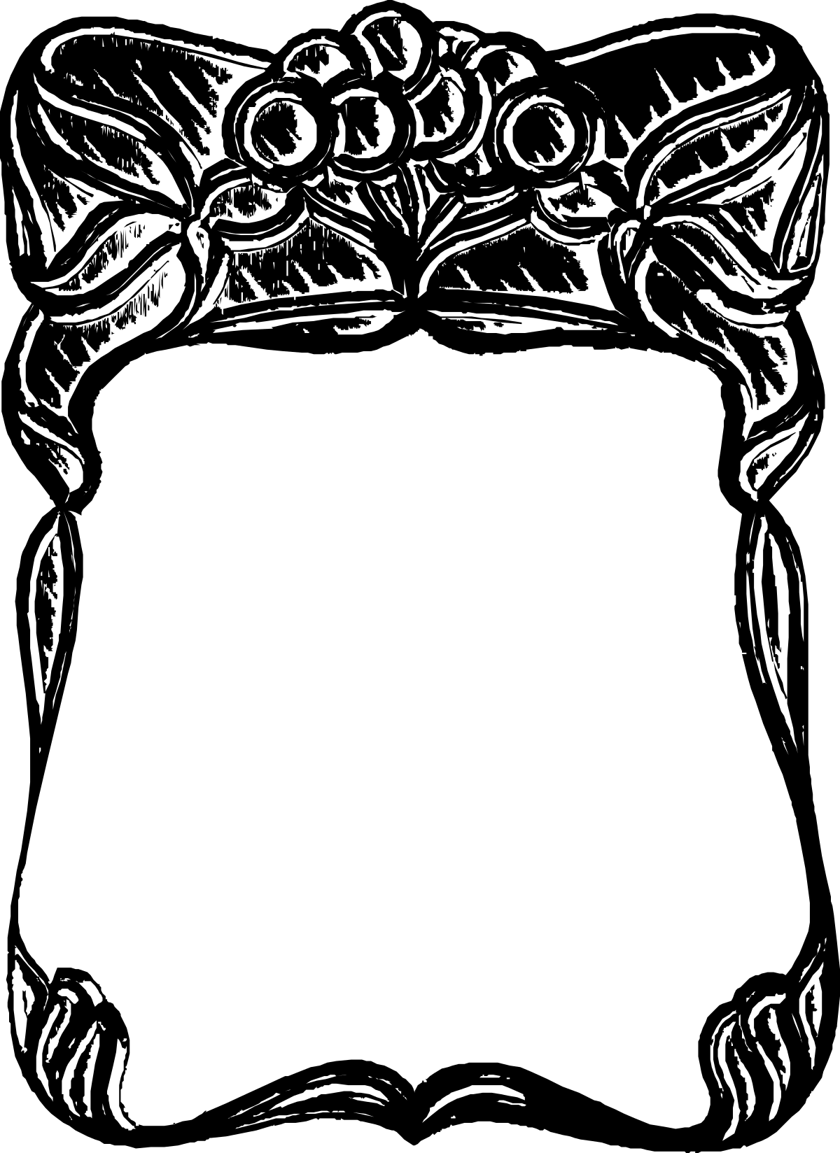 Elegant Hand-Drawn Black and White Plant Borders Clipart