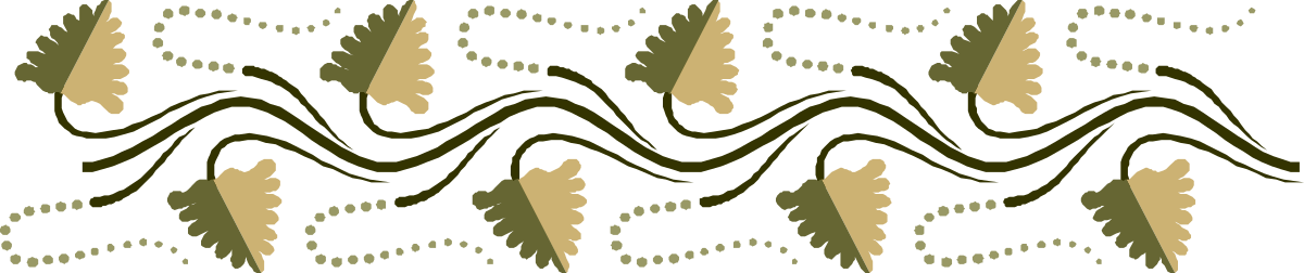 Green and Brown Wave Pattern Clipart - Beautiful Borders with Plants