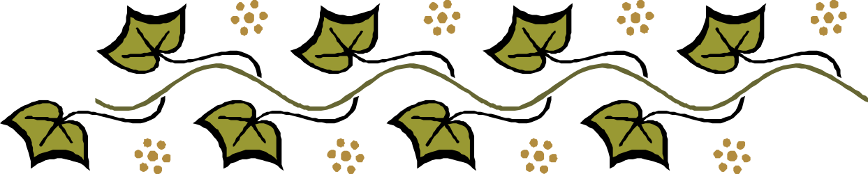 Borders with Vibrant Green and Brown Plant Patterns on Black Background - Clipart Design