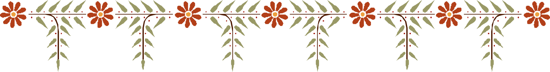 Vibrant Red and Yellow Flower Patterns on Black Background Clipart