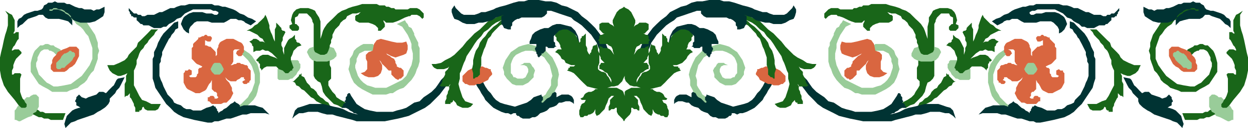 Stunning Green and Orange Plant Borders on Black Background Clipart