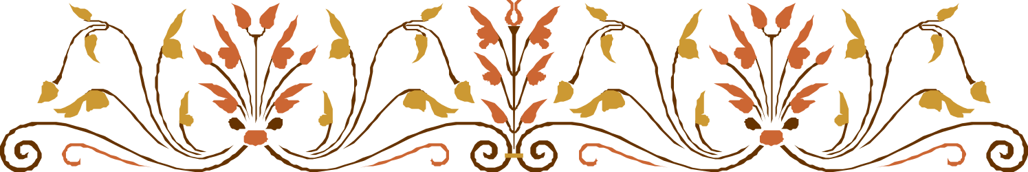 Vibrant Orange and Brown Floral Borders Clipart for Creative Designs