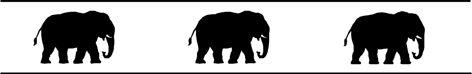 Elegant Elephant Silhouettes Clipart for Creative Borders