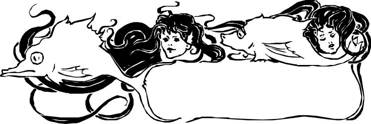 Black and White Drawing of Two Women - Unique Clipart Borders