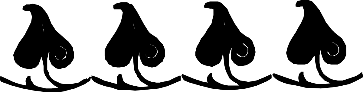 Stunning White Line Borders with Plants on Black Background - Clipart