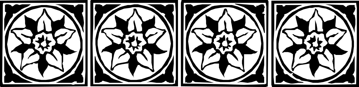 Black and White Borders with Plants - Elegant Clipart Design