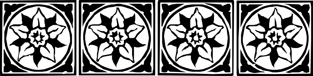 Black and White Borders with Plants - Elegant Clipart Design