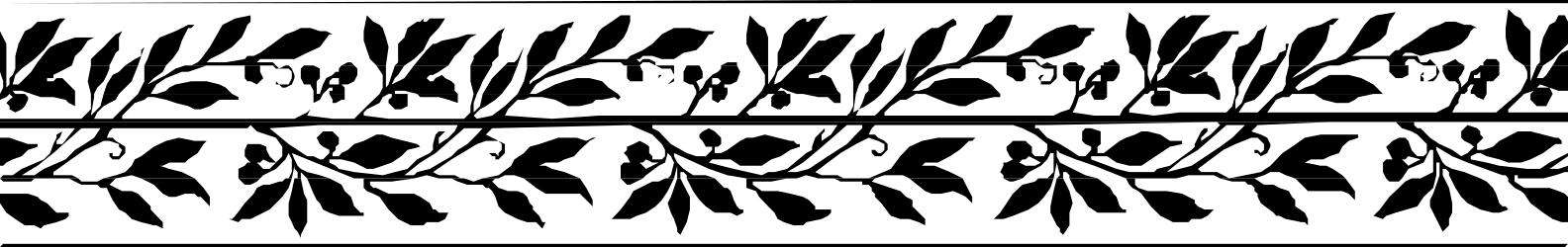 Black and White Face Clipart with Decorative Borders and Plants
