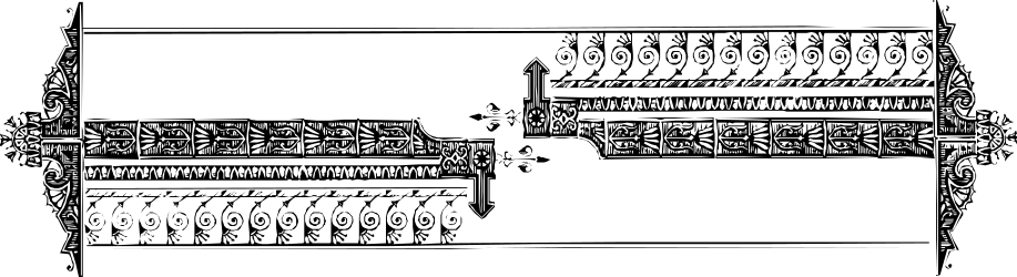 Train Clipart - Black and White Borders and Bars Design