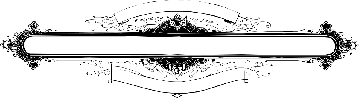 Elegant Black and White Floral Design Banner Clipart