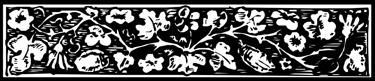 Black and White People Clipart with Borders and Plants
