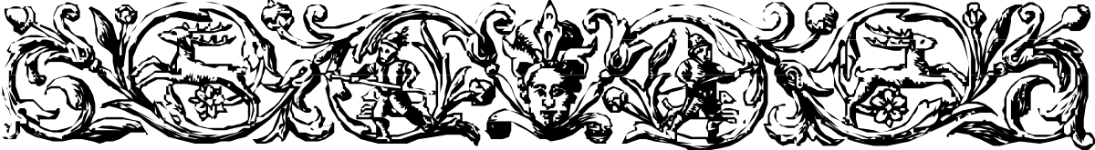 Borders of People - Black and White Line Clipart