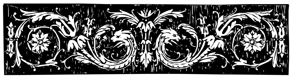Floral Design Borders and Bars - Black and White Clipart