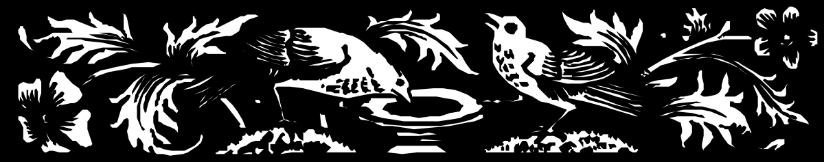 Black and White Clipart of People and Animals in Decorative Borders