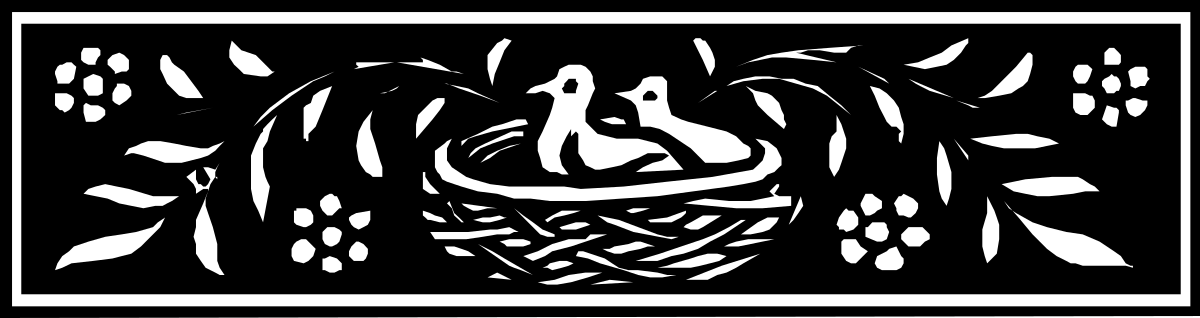 Bird Nest Clipart - Black and White Borders for Creative Projects