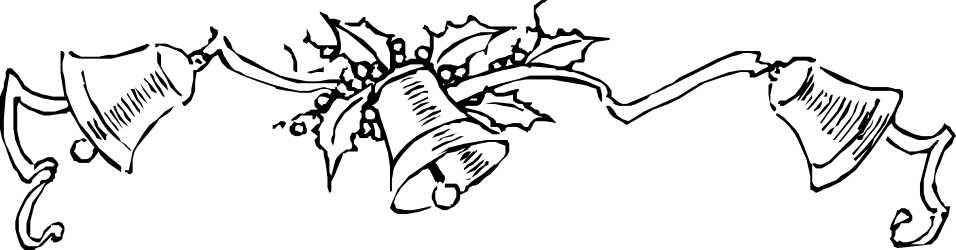 Black and White Beard Man Clipart - Elegant Holiday Borders