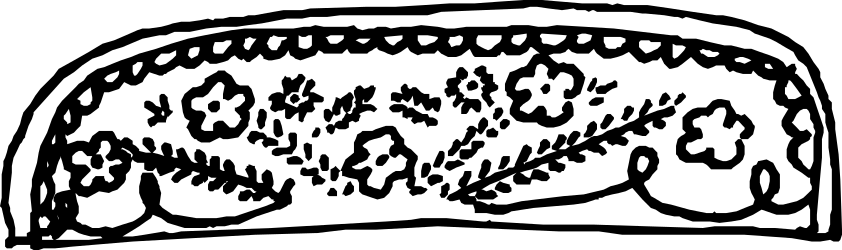 Skull Clipart in Black and White - Borders and Plants Design