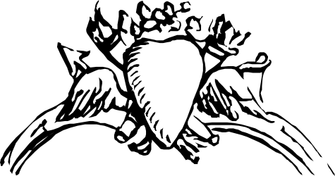 Black and White Beard Man Silhouette Clipart - Stylish Borders and Bars