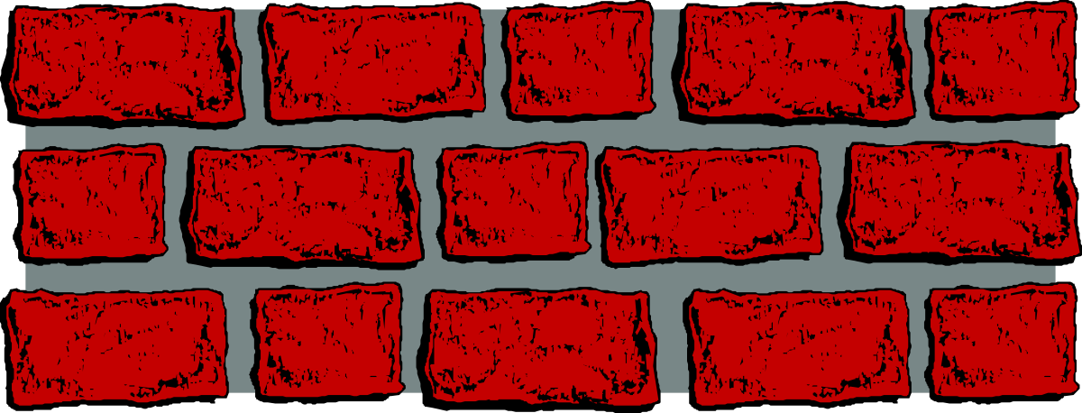Brick Wall Clipart: Red Bricks Borders and Bars Design