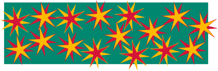 Vibrant Green Background with Red and Yellow Stars Clipart