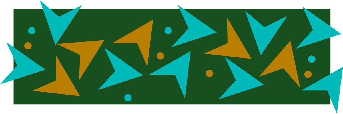 Green and Orange Geometric Pattern Clipart - Stylish Borders and Bars Design