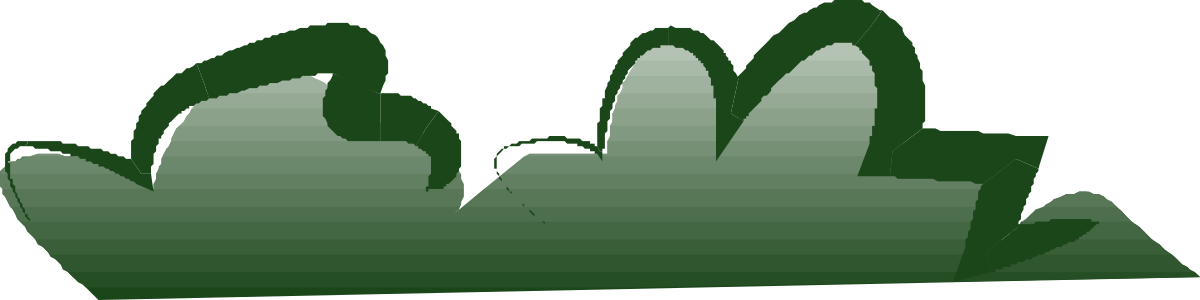 City Silhouette Clipart: Green Skyscrapers and Nature Borders
