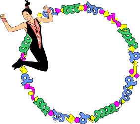 Dancing Man in Suit and Tie Clipart - Elegant Borders