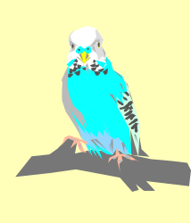 Blue and White Bird Sitting on a Branch - Charming Nature Clipart