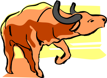 Bull Standing on Wooden Floor - Striking Clipart for Your Projects