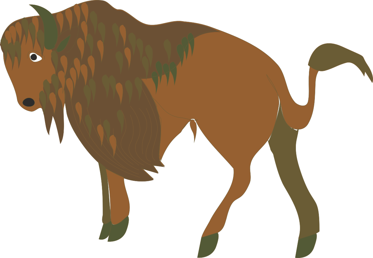 a bison with a long mane and a long tail clip art png transparent Bison with Long Mane and Tail - Stunning Clipart for Your Creative Projects