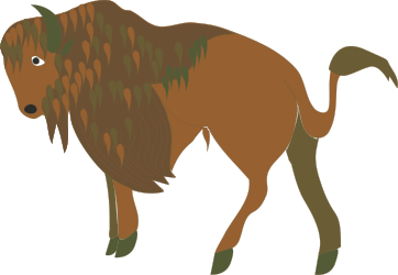Bison with Long Mane and Tail - Stunning Clipart for Your Creative Projects