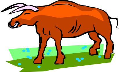 Bull Standing on a Green Field - Captivating Clipart for Your Projects