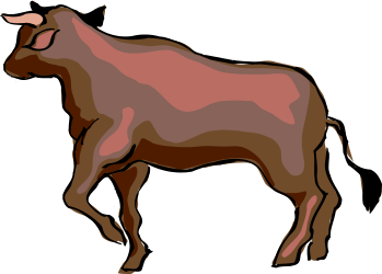 Brown Cow on Black Background - High-Quality Clipart