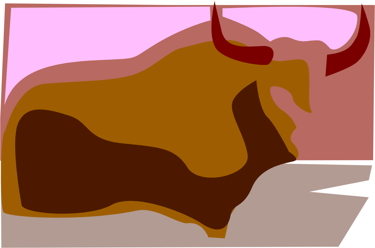 Bull with Red Nose and Horns Clipart - Bold and Playful Design