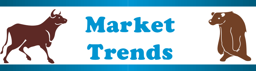 Business Borders Clipart Featuring Bull and Bear with Market Trends