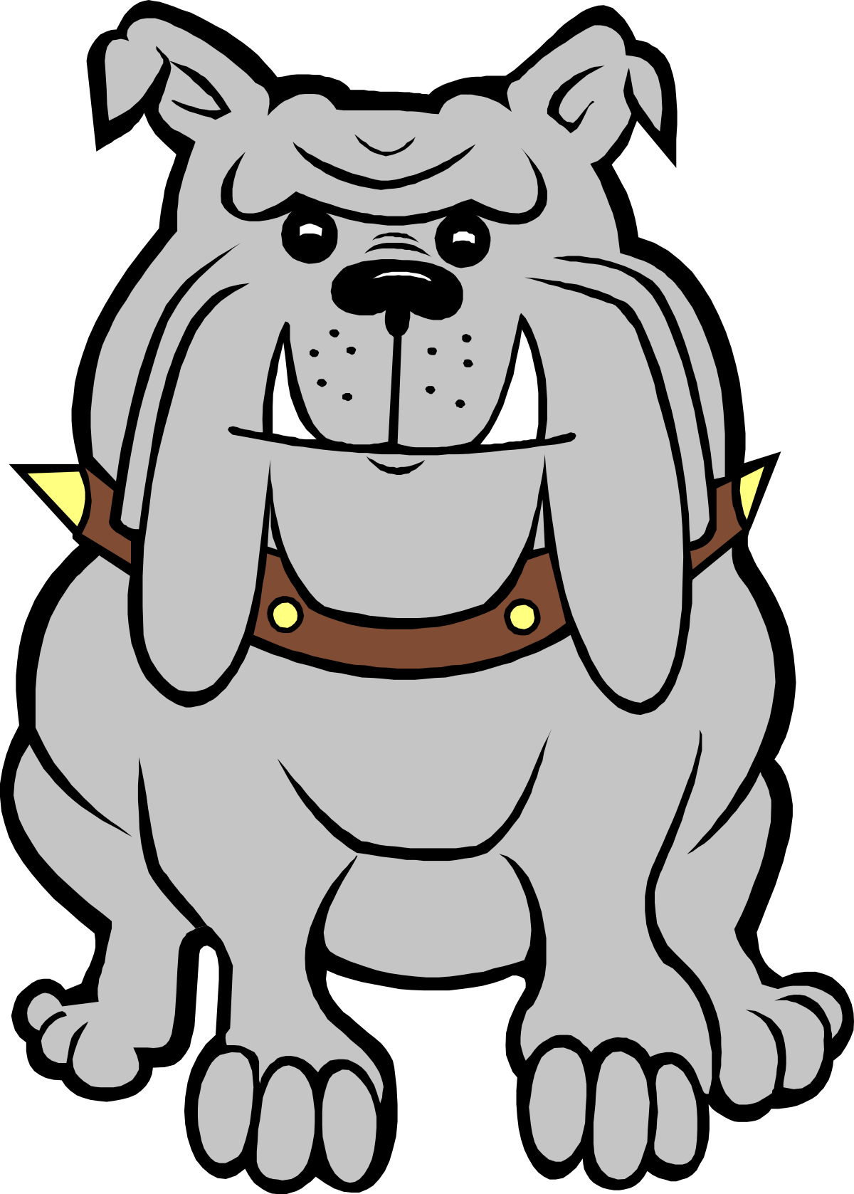 Cartoon Dog Clipart with Collar  Adorable and Playful Design